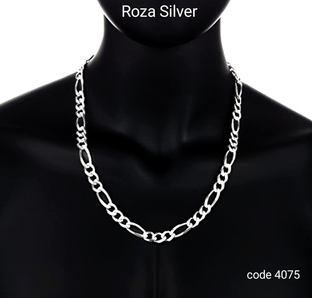 سلسلة فضة فيجارو عريضة