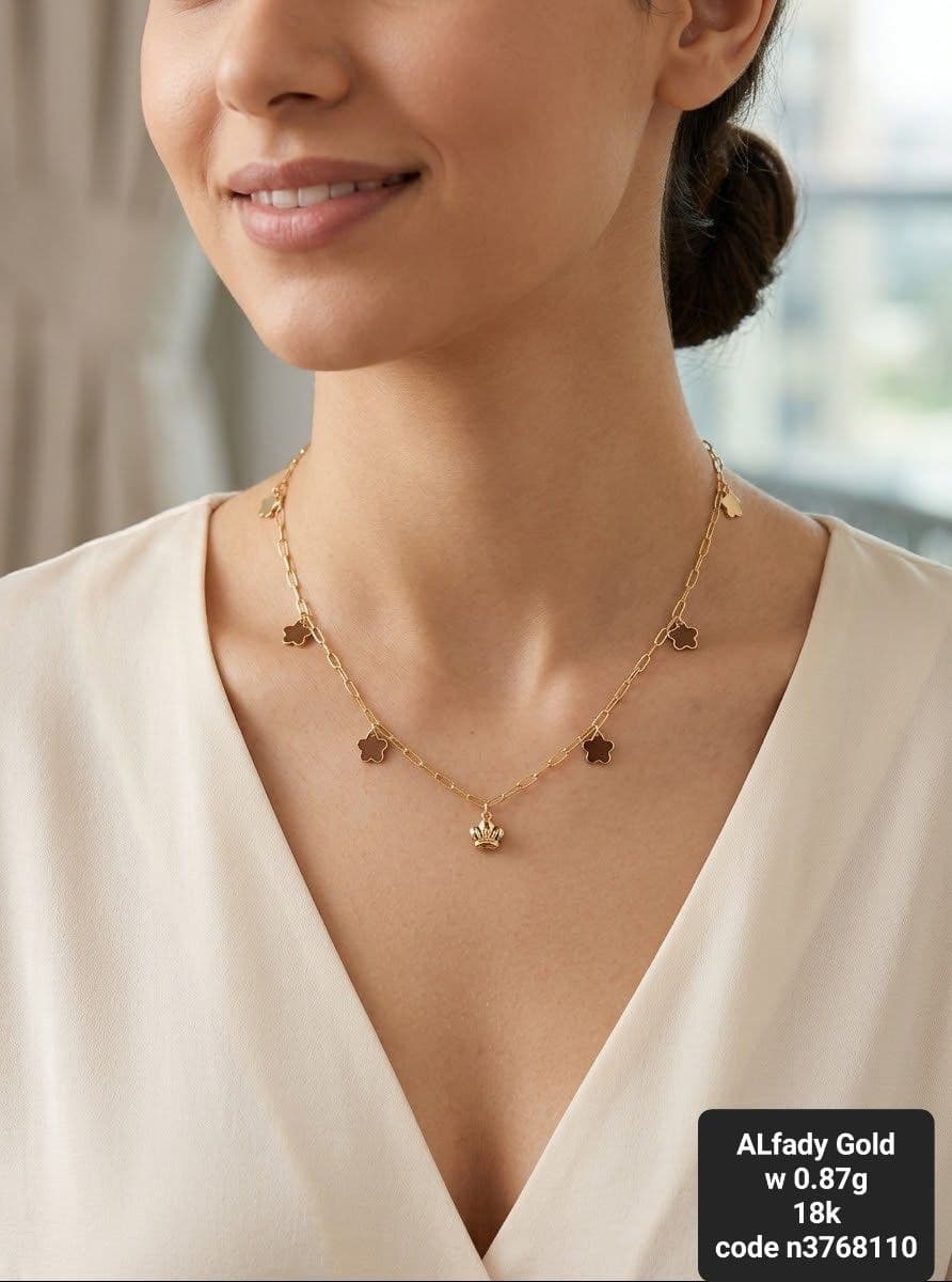Elegant 18K Gold Necklace for Girls