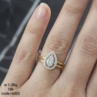 خاتم بناتي ذهب عيار 18