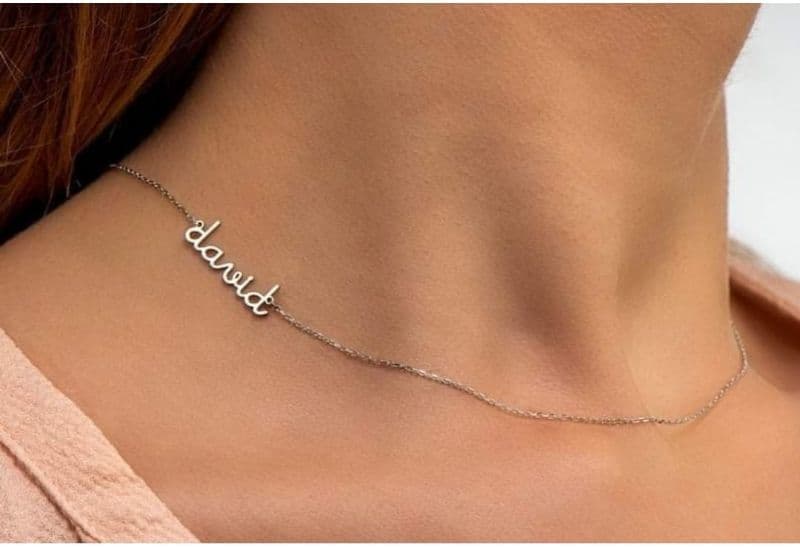 سلسلة بالاسم فضة عيار 925