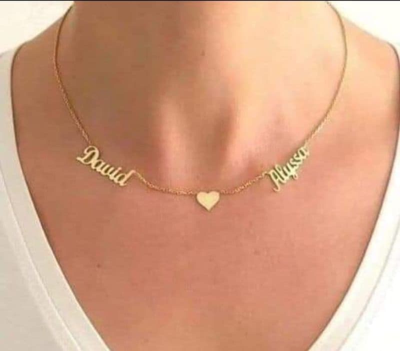 سلسلة باسمين وقلب فضة