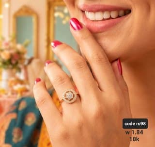خاتم ذهب بناتي عيار 18 قيراط تصميم أنيق